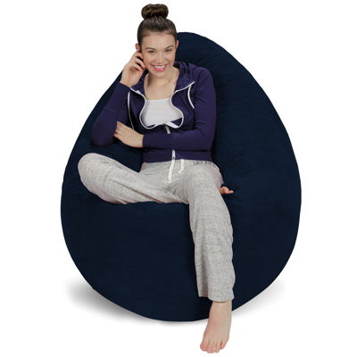 Ultra Soft Large Classic Bean Bag Sofa Sack Fabric Navy Microfiber Microsuede